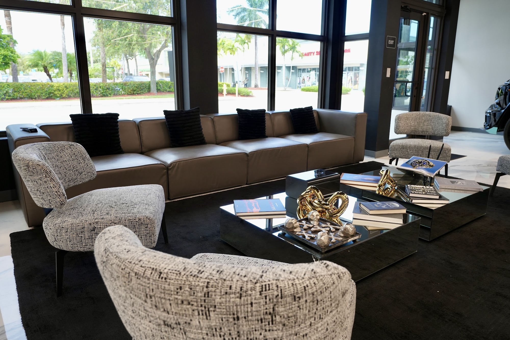 Client lounge inside the Next Level Motors showroom